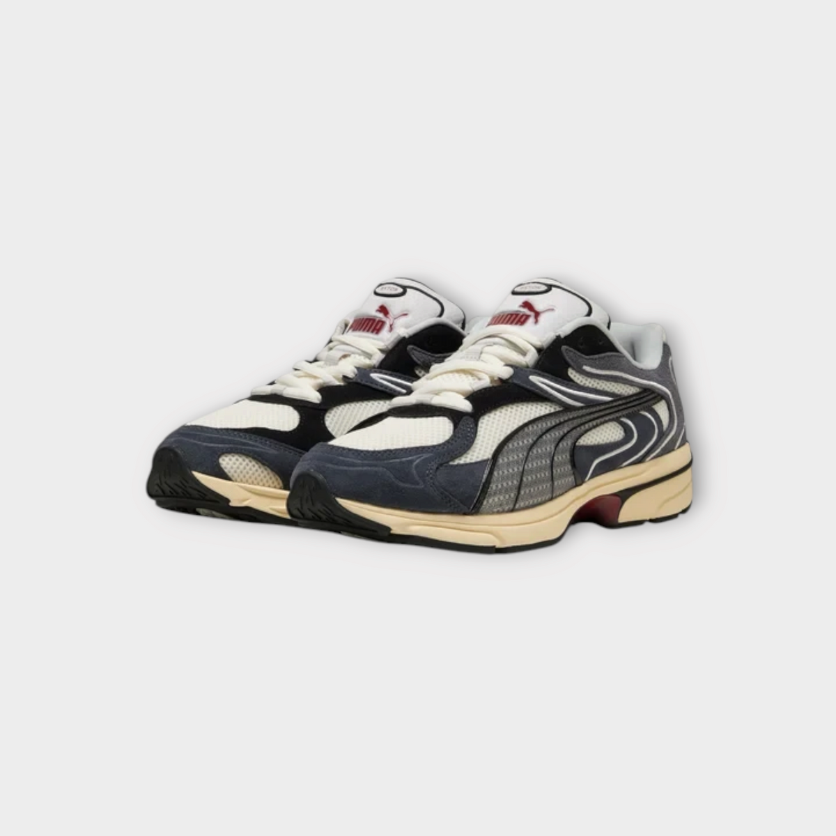Drop Puma Extos Collector sneakers in frosted ivory and glacial grey with mesh and suede layered design