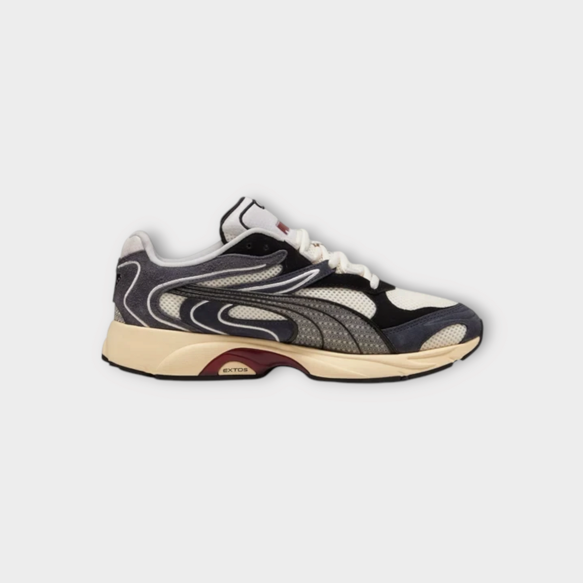 Drop Puma Extos Collector sneakers in frosted ivory and glacial grey with mesh and suede layered panels