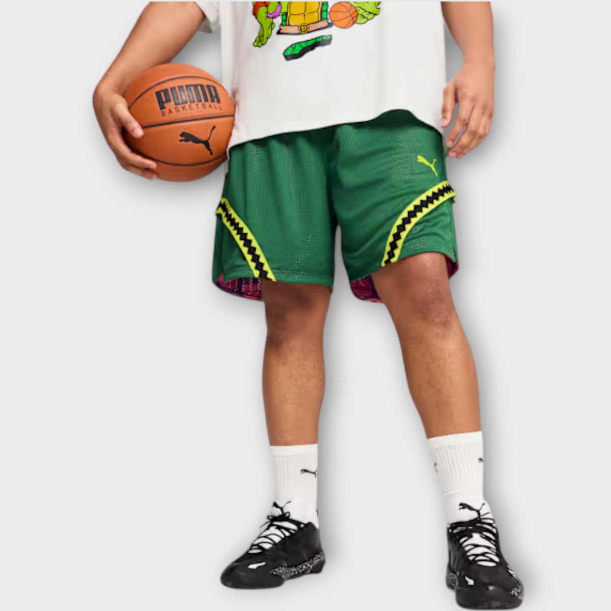 Drop Puma Hoops x TMNT Short Green, view 3