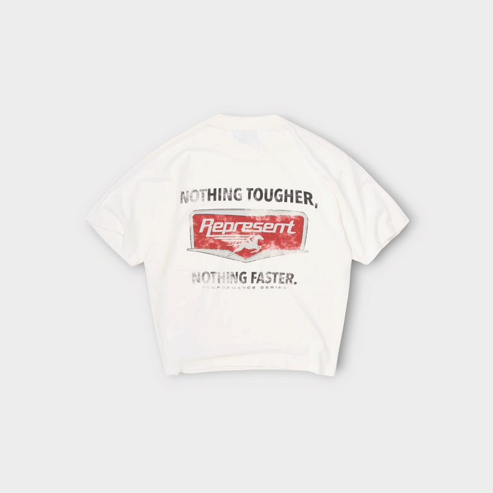 Represent Nothing Faster Tee Flat White