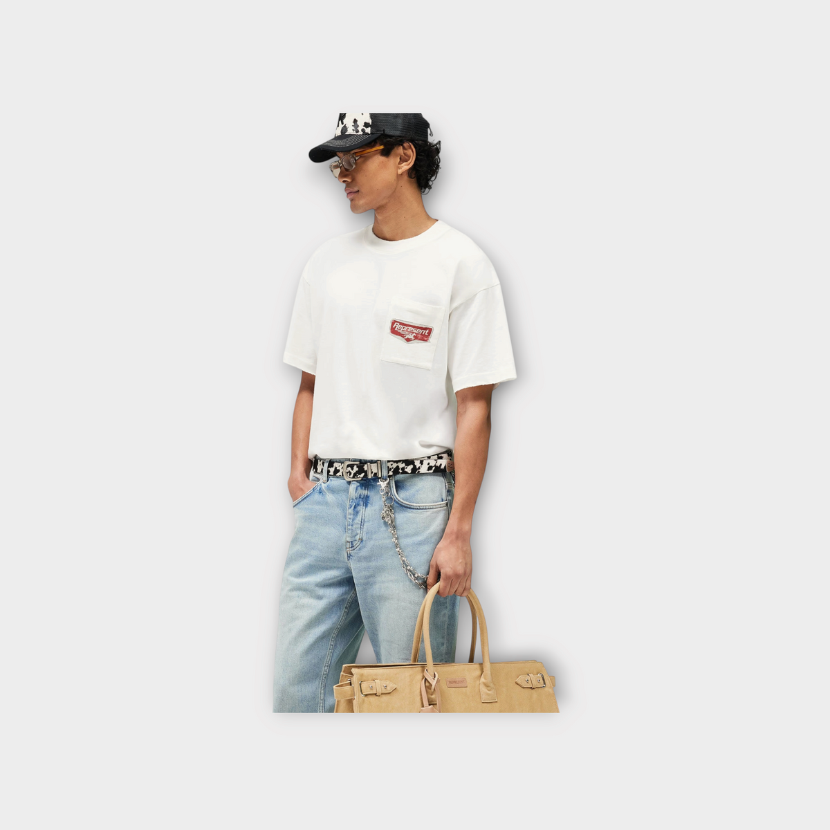 Represent Nothing Faster Tee Flat White, view 4
