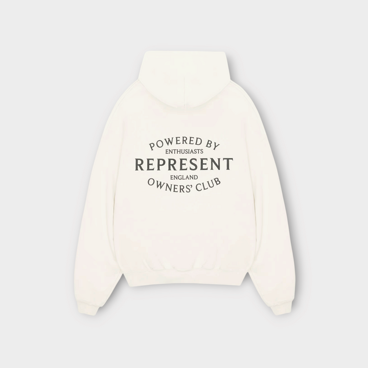 Represent Owners Club Stamp Flat White Hoodie