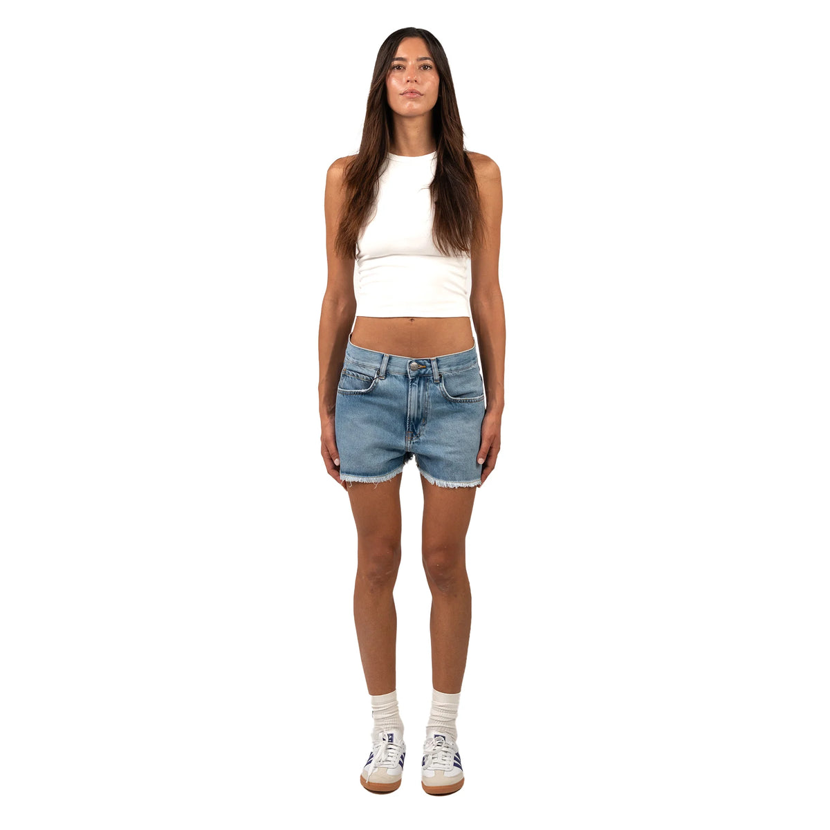 SIGHT Blue Denim Women Mid Length Shorts