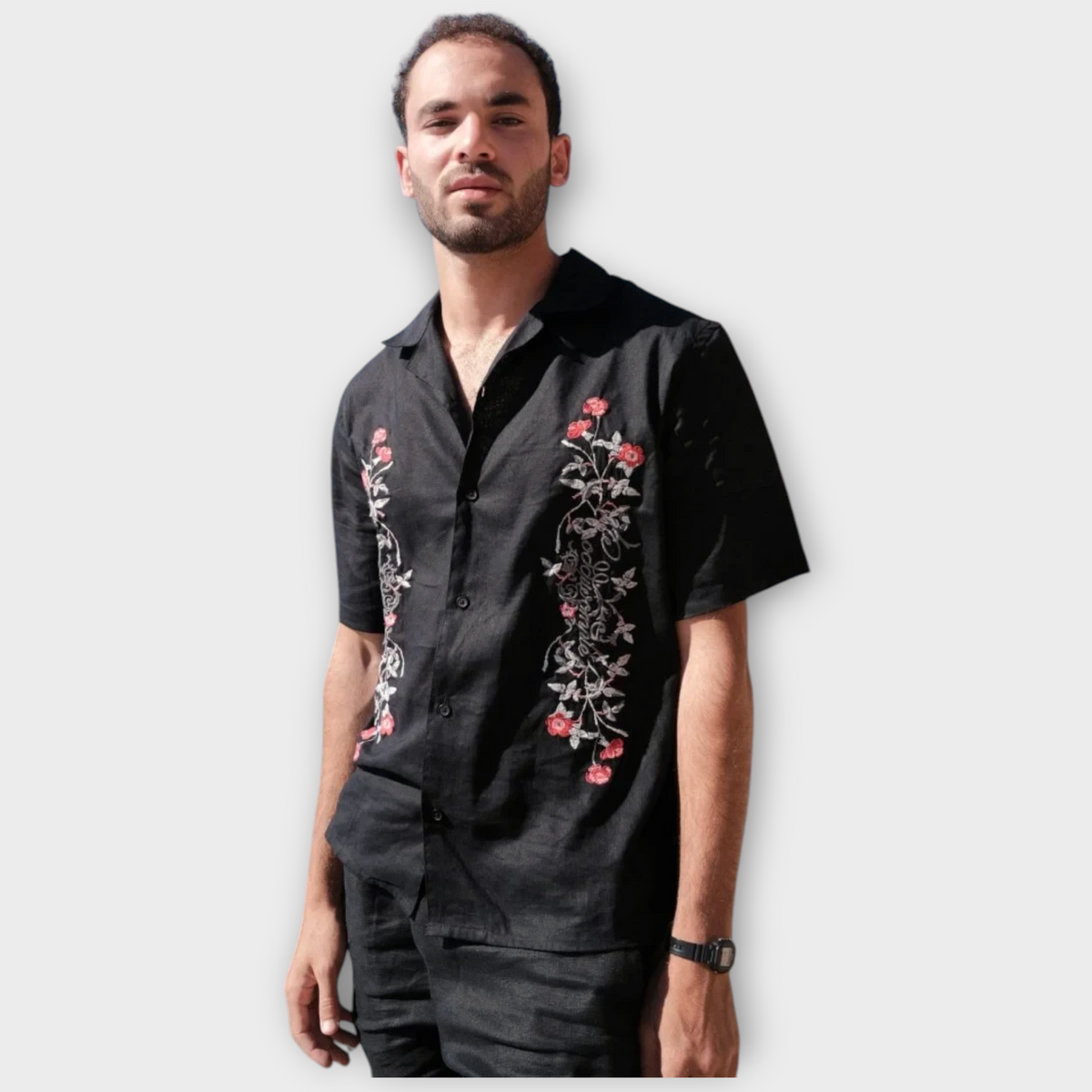 IVY Black Linen Shirt, view 2