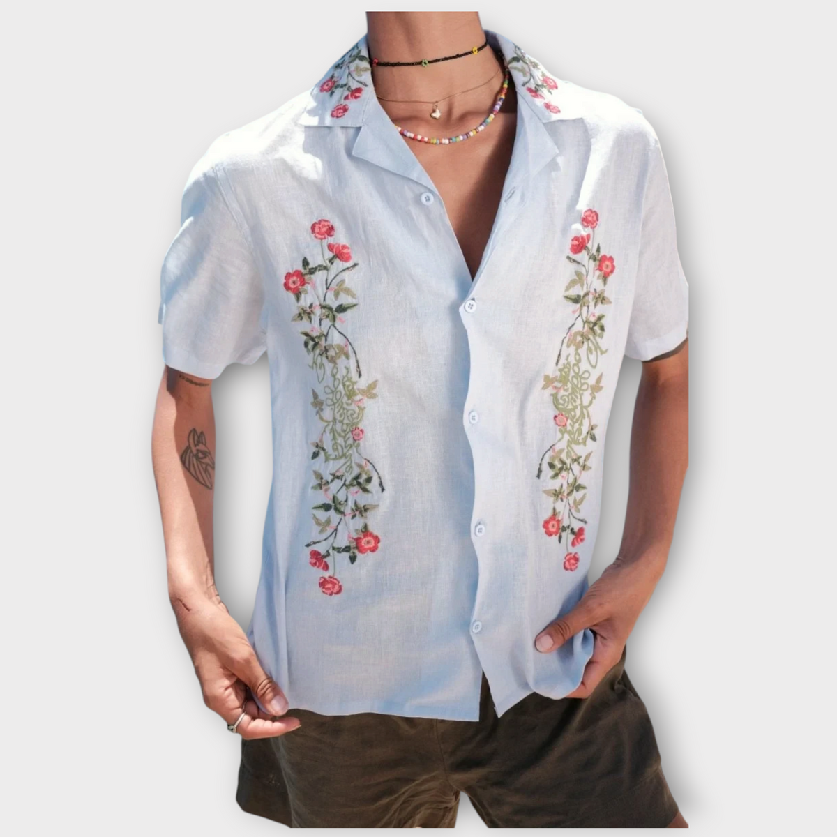 Coddiwomple IVY Blue Linen Shirt, view 2