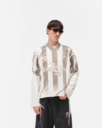 Represent Printed Long Sleeve Football Top Flat White