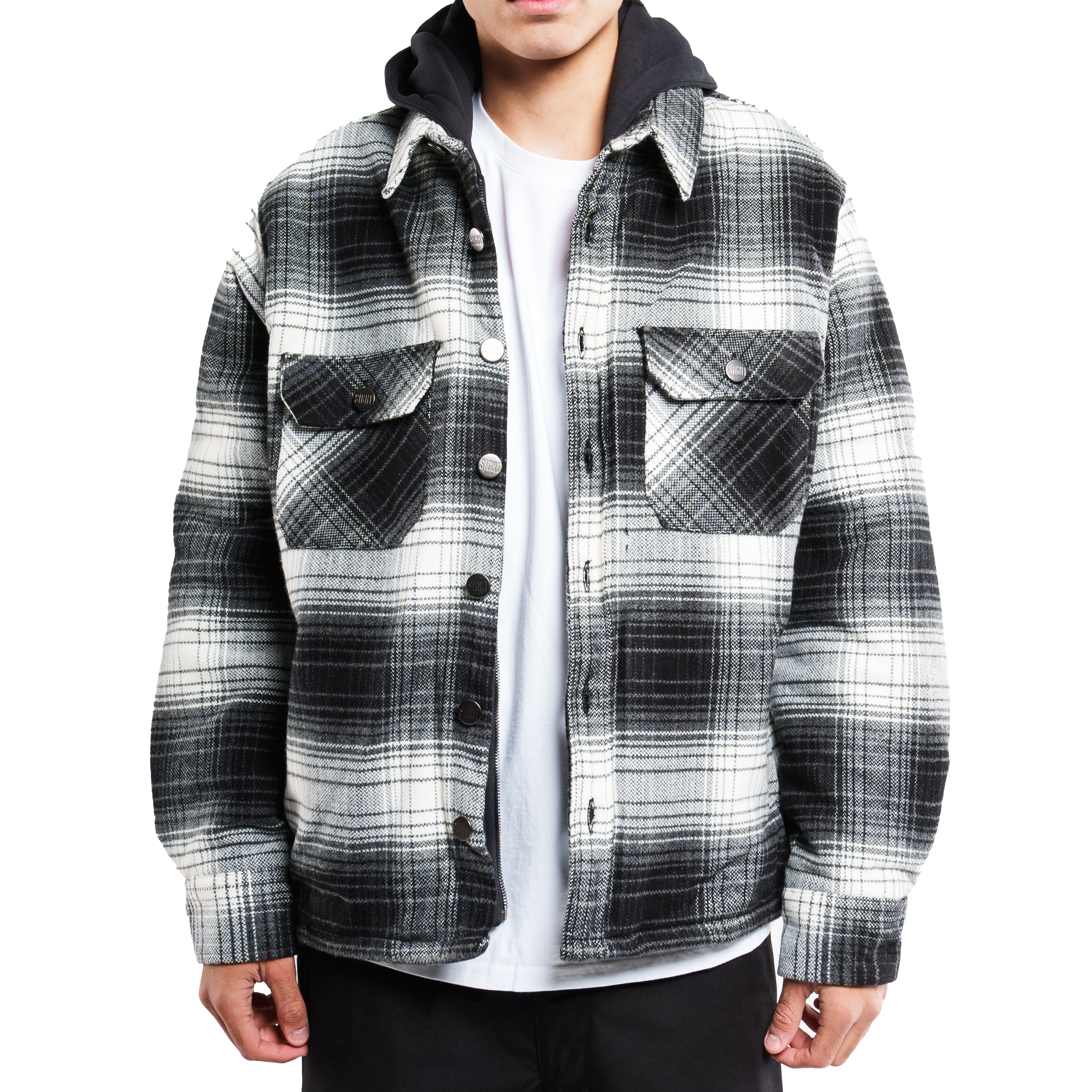SIGHT Double Layered Plaid Jacket