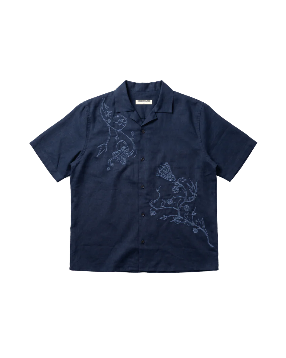 Coddiwomple NYMPH Navy Linen Shirt