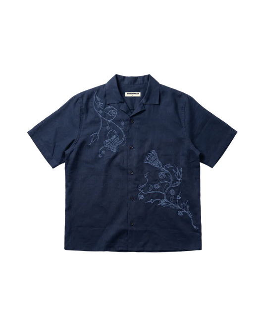Coddiwomple NYMPH Navy Linen Shirt