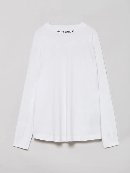 Palm Angels Double Logo White Crewneck