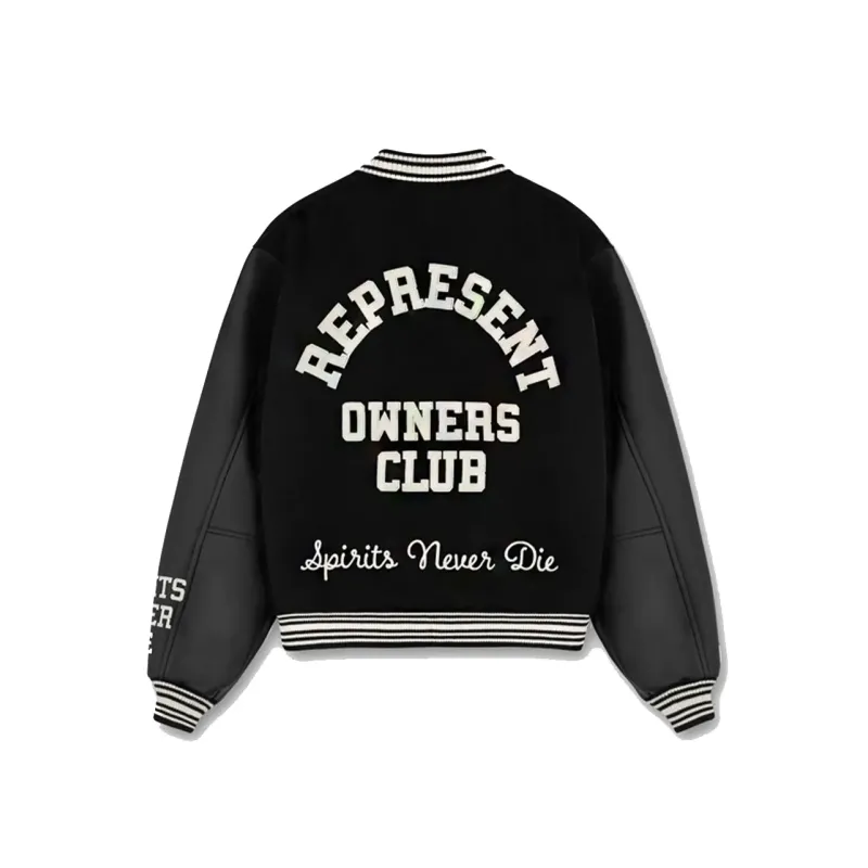 Represent Owners Club Black Varsity Jacket