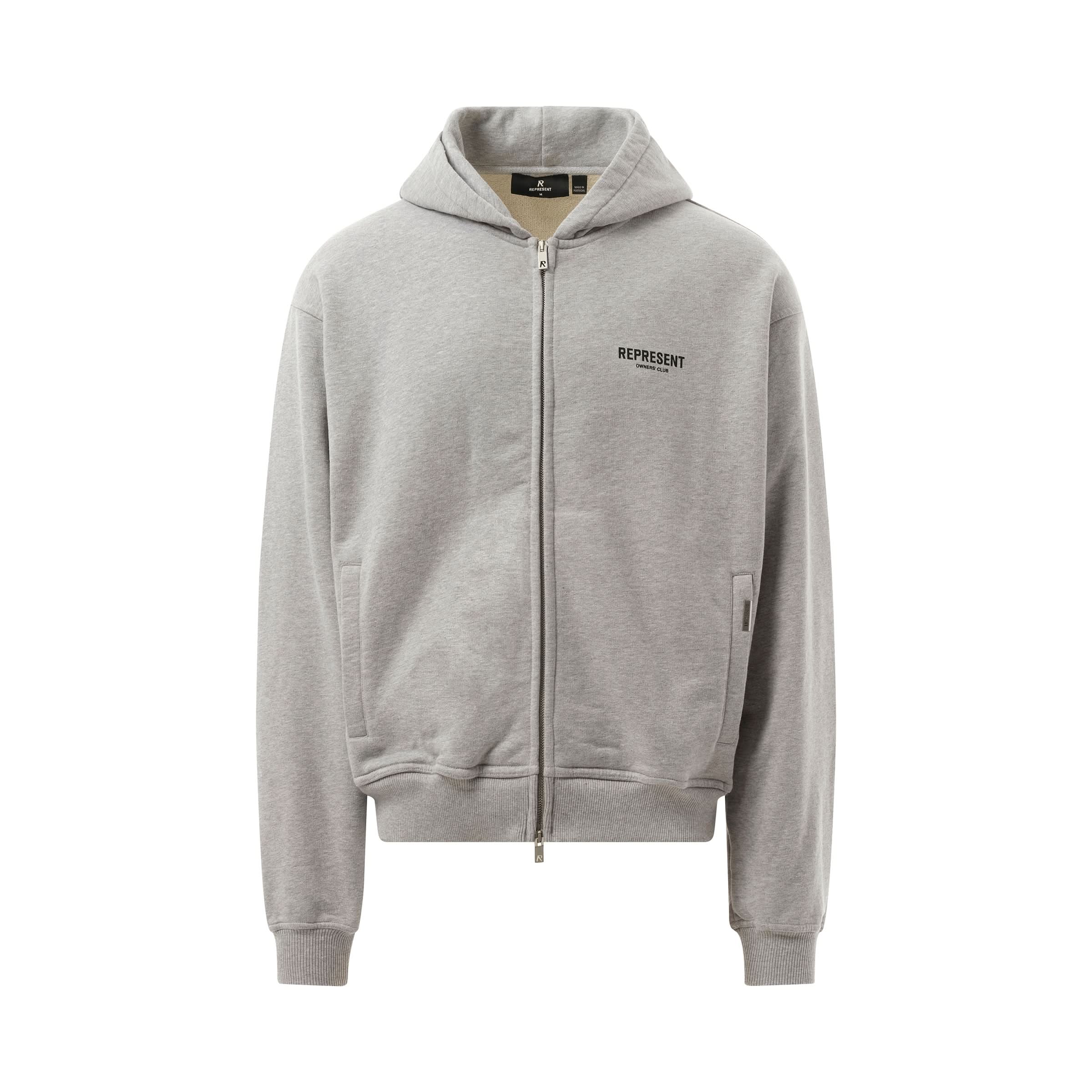 Represent Owners Club Ash Grey / Black Zip Hoodie