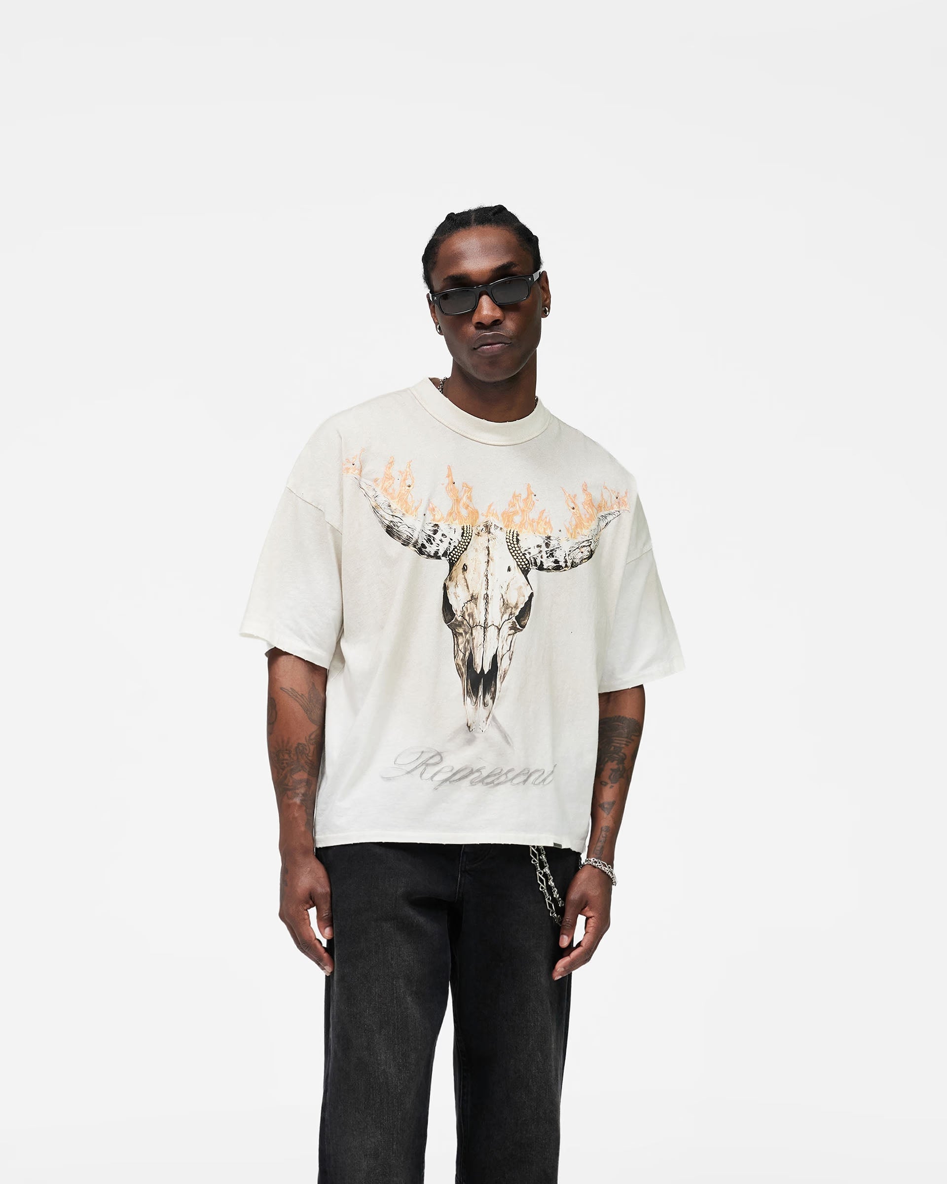 Represent British Cowboys T-Shirt Washed Ecru