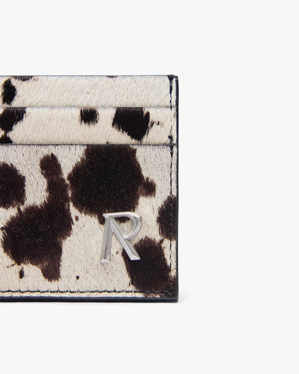 Represent Cow Hide Card Holder Flat White / Jet Black